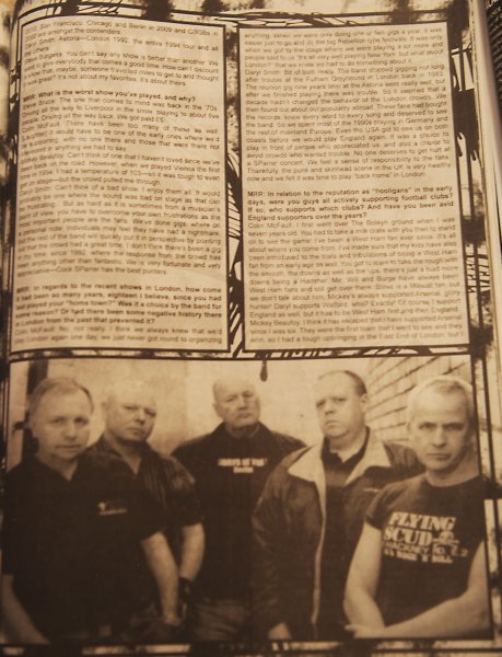 Cock Sparrer Interview photo by Sam Bruce Maximum Rock And Roll Issue 330 Fall 2010